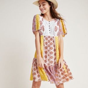 Anthropologie 2019 Melody Patchwork Dress 00Petite